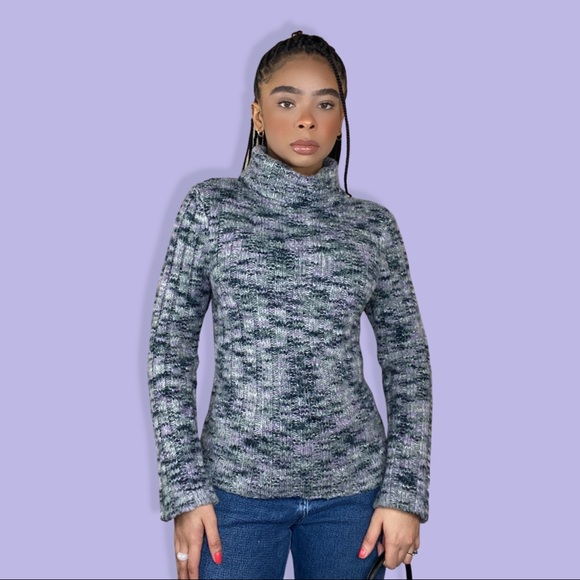 Axcess Sweaters - Vintage 90s/Y2K Chunky Ribbed Knit Turtleneck